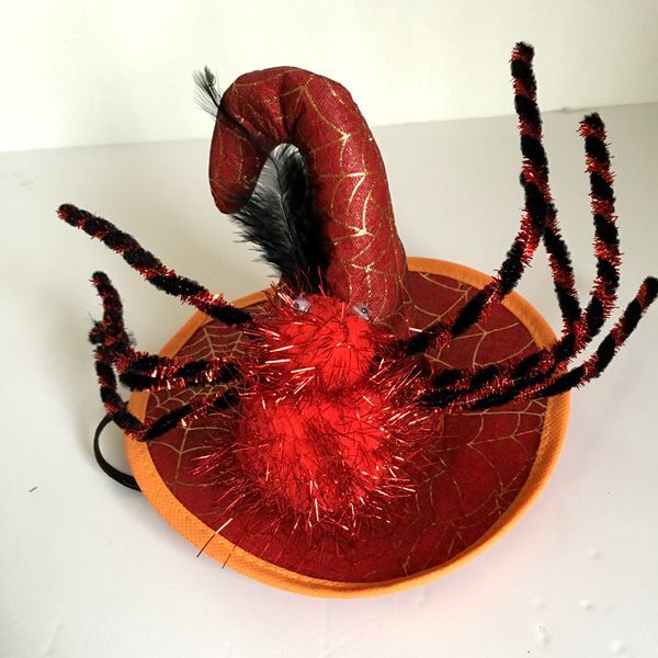 zwierzę domowe Halloween magiczne kostiumy pająk PumpkinHat-placki kot czarownica kapelusz czarodzieja na Halloween przebranie kapeluszy