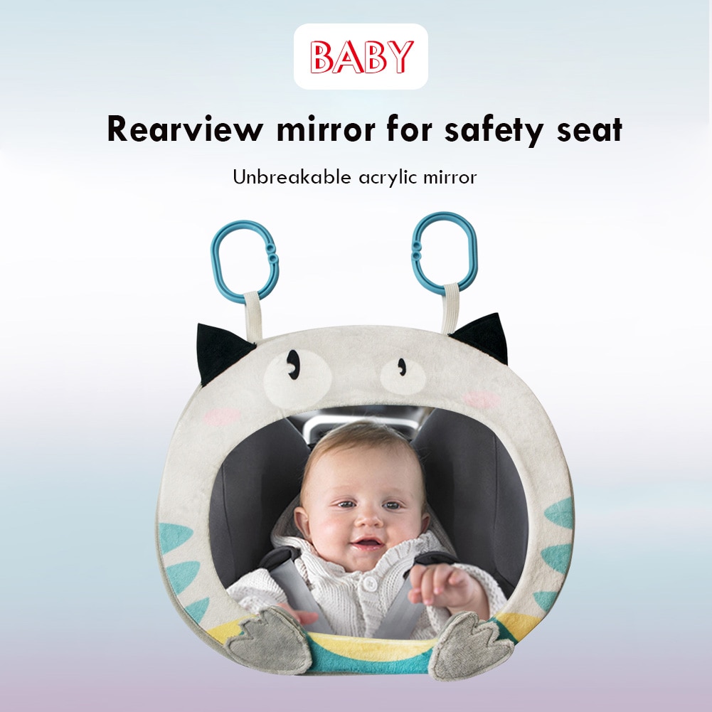 Baby Veiligheid Groothoek Achteruitkijkspiegel Hoofdsteun Cartoon Dier Auto Interieur Achterbank Spiegel Verstelbare Kids Veiligheid Monitor