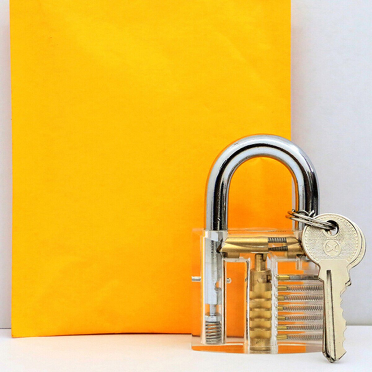 Transparent Visible Pick Cutaway Practice Padlock Lock With Broken Key Removing Hook Kit Extractor Set Locksmith Wrench Tool