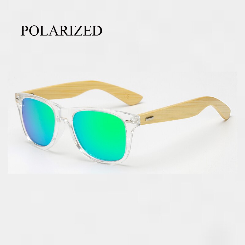 Gafas de sol polarizadas de madera de bambú cuadrado para hombre y mujer, gafas de sol Polaroid para hombre y mujer, gafas de sol retro hechas a mano de color rosa: KP1501 C64