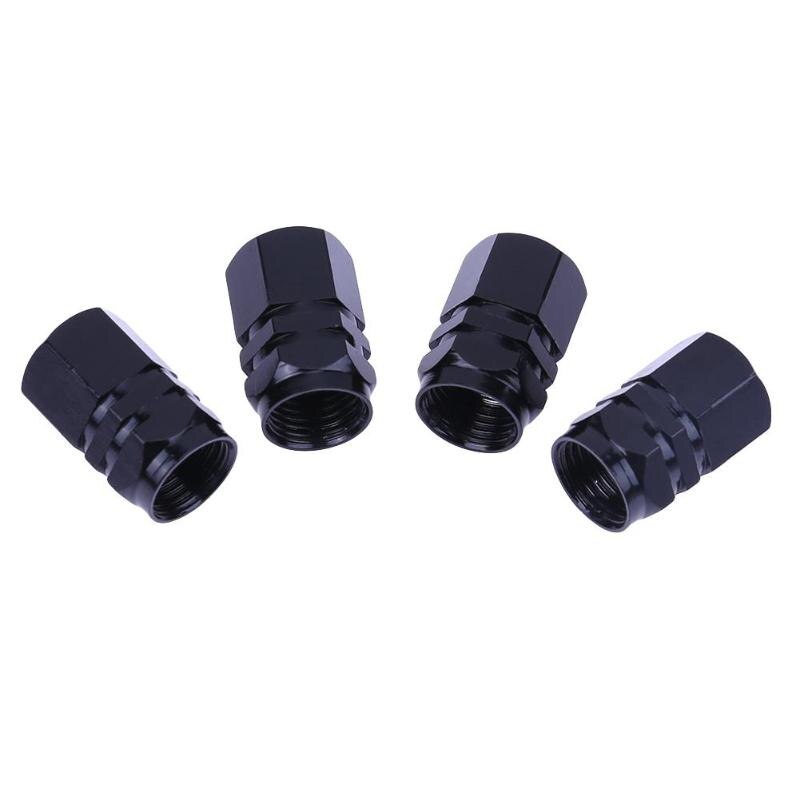 4pcs 5Colors Automotive Aluminum Alloy Valve Cap Personal Tire Cap Decorate And Protect Your Car Wheels Tires Part: Black