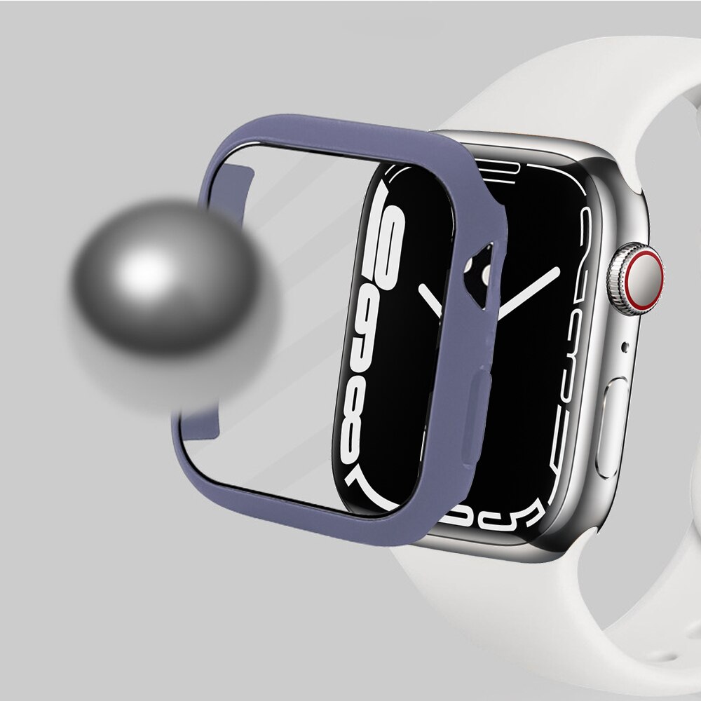 Verre + couvercle pour Apple Watch 7, coque de protection 45mm 41mm iwatch série 7, antichoc + écran pour Apple watch 7 45mm, accessoires