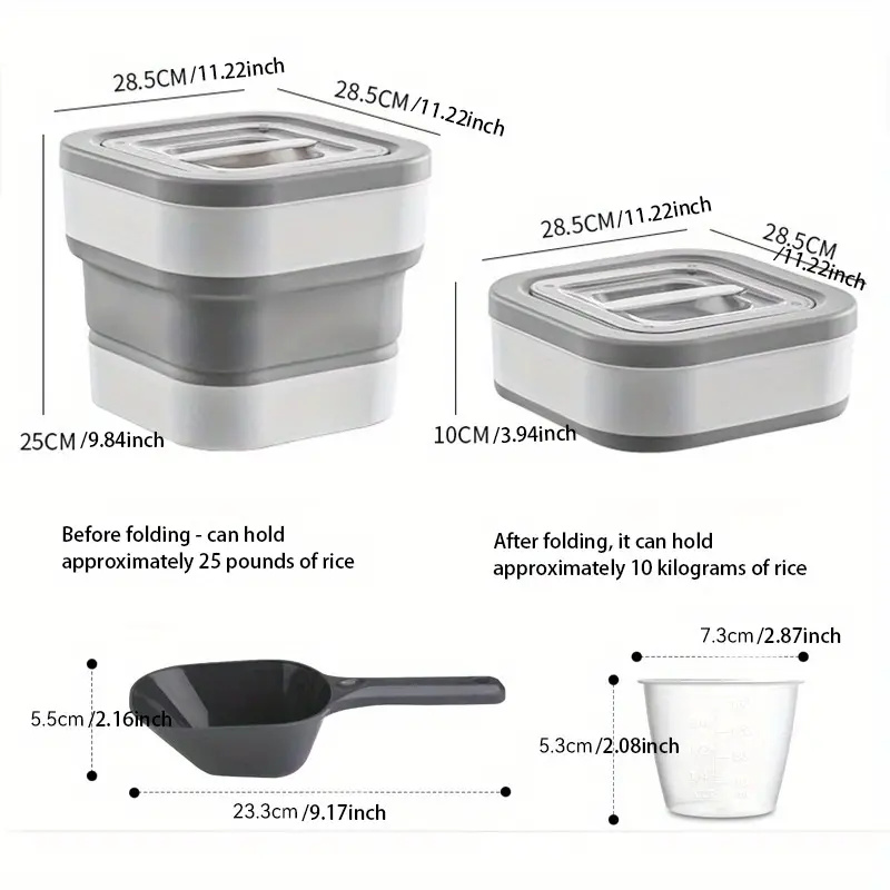 Récipient de stockage de nourriture récipient de nourriture pliable pour chien avec couvercle d'étanchéité, adapté aux aliments secs pour chiens, chats autres aliments pour animaux de compagnie