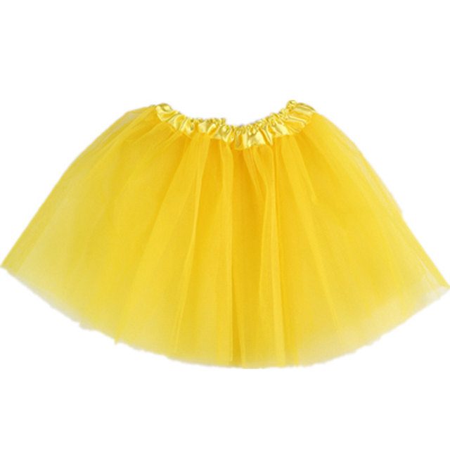 Meninas do bebê saias de baile crianças cintura elástica pettiskirt tule mini princesa ballet festa saia colorida crianças roupas da menina: Yellow