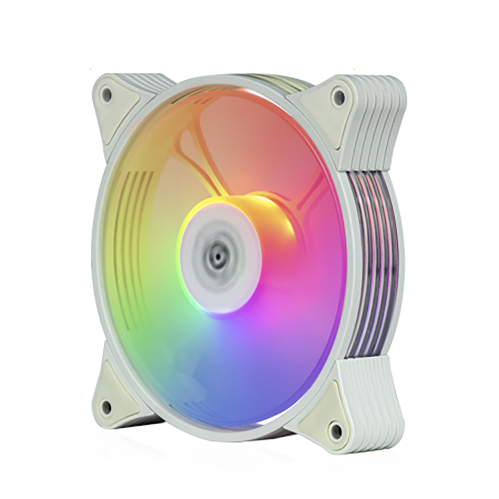 Aigo AR12 White 120mm PC Computer Case Fan Cooling Cooler 6PIN Adjustable RGB Led 12cm Mute Ventilador Adjust Speed 5V ARGB Fans: Black