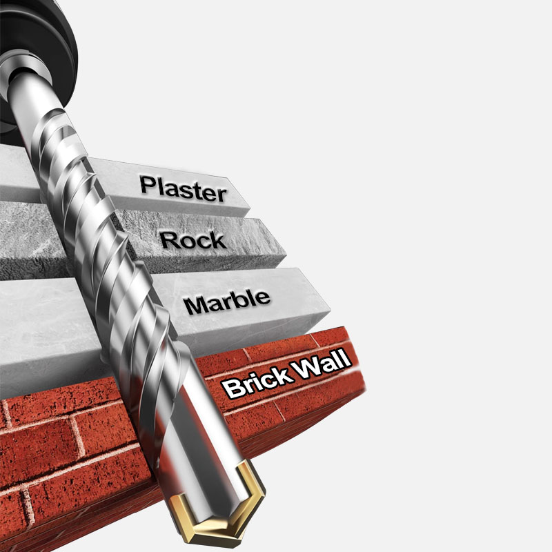 8-32mm Concrete Drill Bit 350mm Length Cross SDS Plus Slot Masonry Hammer Impact Drill Bit for Drilling Hole in Walls and Stones