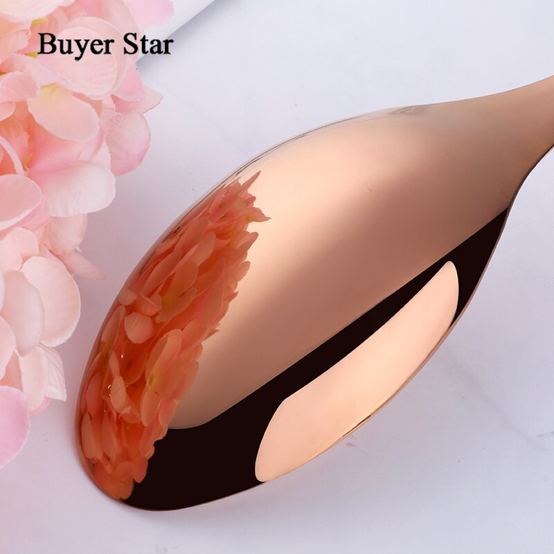 Buyer Star-cucharas de servicio y tenedor para ensalada, colador de cocina de acero inoxidable, iridiscente arcoíris, 7 colores, tamaño grande, 3 piezas