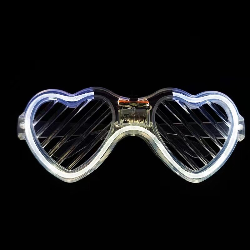 10Pack LED Glasses Party Glass Party Supplies Rave Neon Glasses Sunglasses Party Favors for Kids Adults Birthday Carnival Party: heart white