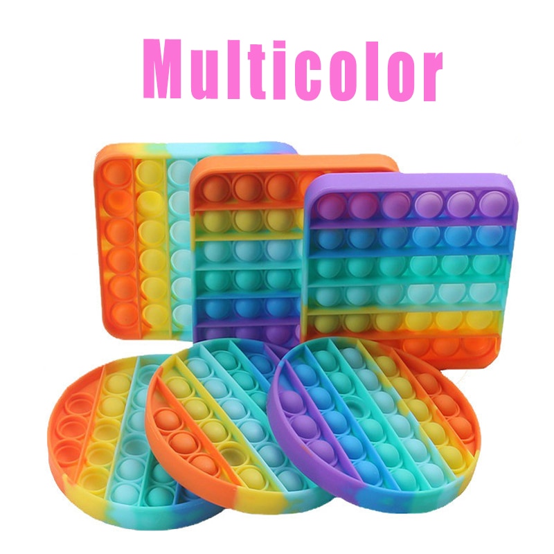 Multicolor Bubble Pop Fitget Toys Push Bubble Fidget Sensory Toy Autism Special Needs Stress Reliever Popit Fidget Reliver Stres