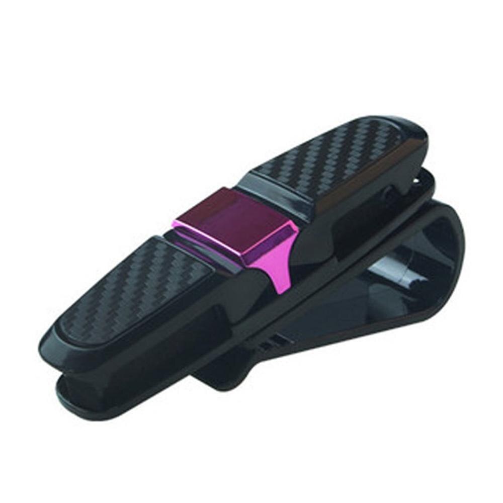 S-Type Carbon Solderen Auto Bril Clip Zonnebril Dubbele Clip Zonneklep Zonnebril Wetsvoorstel Houder Multifunctionele Auto Levert: Rose red