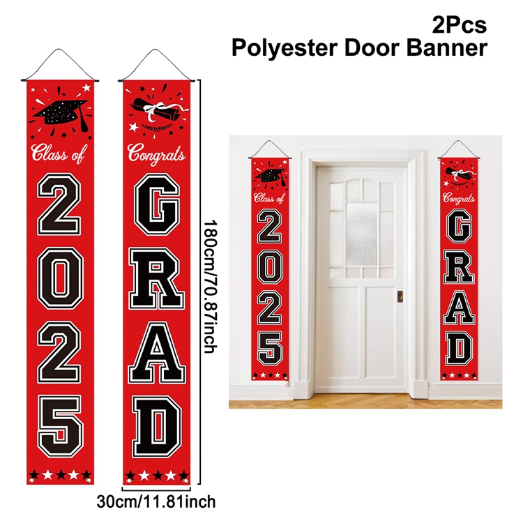 Decoración para de graduación, pancartas de coplas para puerta, clase de 2025, felicidades, letrero colgante para porche de graduación, suministros para de celebración en el hogar: Verde claro
