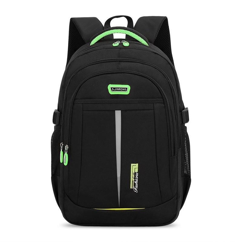 Nylon Bagpack Große Kapazität Frauen Laptop Rucksack Reflektierende Lässig Reise Rucksäcke: Grün