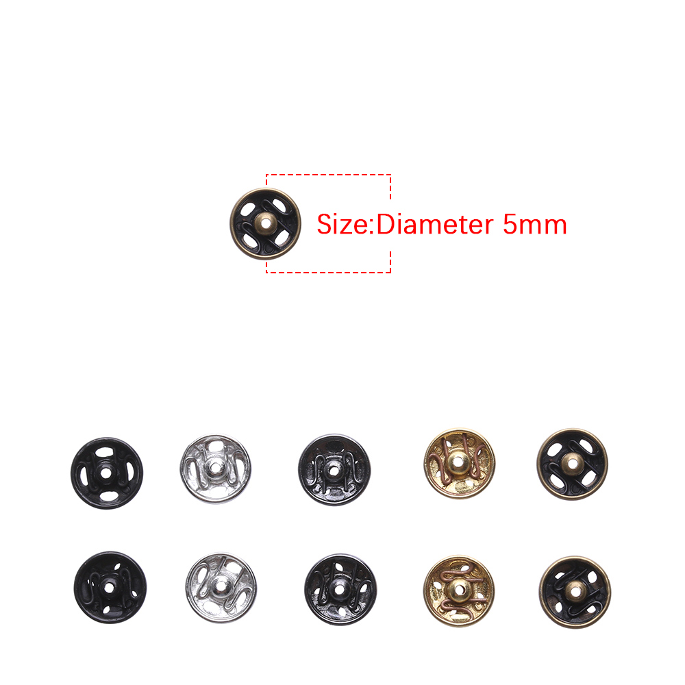 Mini botones para ropa de muñeca, hebilla de Metal redonda de 5mm, broche Invisible, ropa de muñeca de dibujos animados, costura DIY, accesorios hechos a mano, 10/24 Uds.