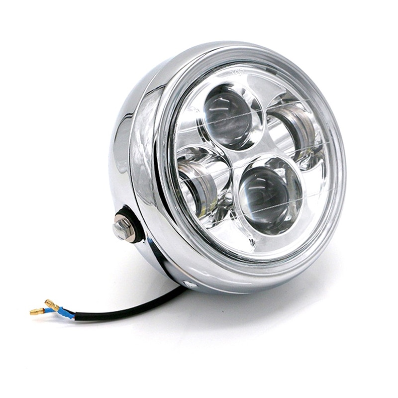 Universele Led Motorcycle Koplamp CG125 Motor Lampen 12V Ronde Moto Spotlight Koplamp Koplampen Voor Harley Wit Drl