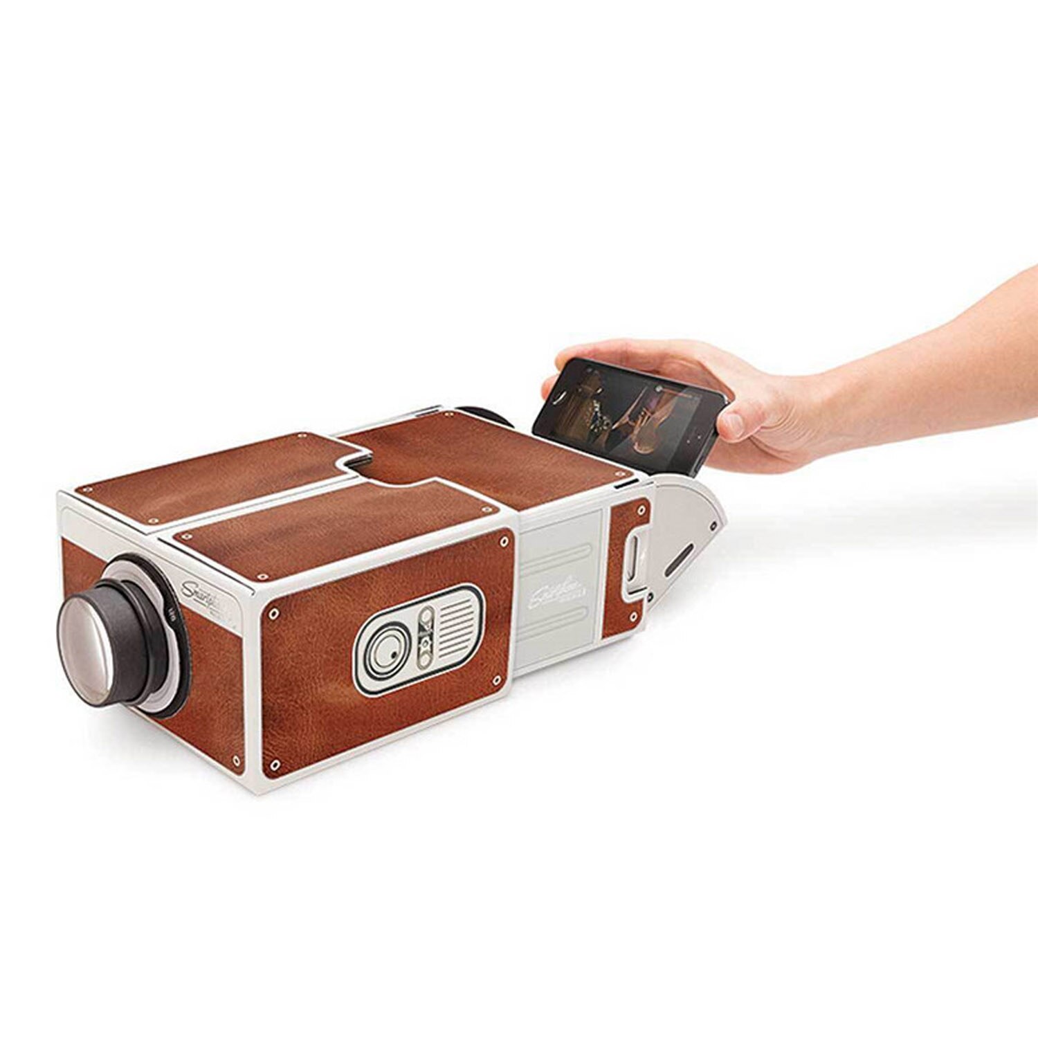 SUNNYLIFE Portable DIY Cardboard Smartphone Projector Home Theater Cinema Mobile Phone Projetor Proyector for Kids Children
