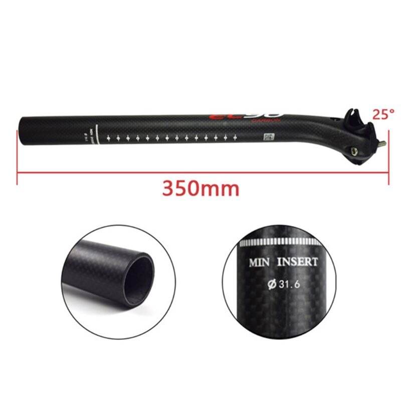 in Fibra di carbonio MTB Della Bici Della Strada Reggisella Leggero Reggisella Tubo 25.4/27.2/30.8/31.6x350/400mm: 2SS702009-D-350