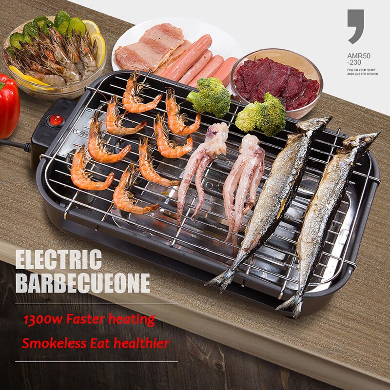 Kbxstart BBQ Grill 1300 W Multi-funktion Elektrische grillen Edelstahl Rauchfreien Elektrische Ofen Haushalt draussen Gesunde