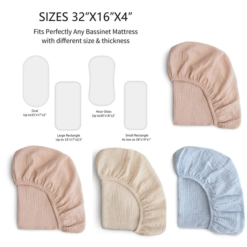 Sábana bajera ajustable para bebé, funda para cambiador de recién nacido, sábanas ajustadas para cuna transpirables con estampado sólido, funda de colchón para cuna
