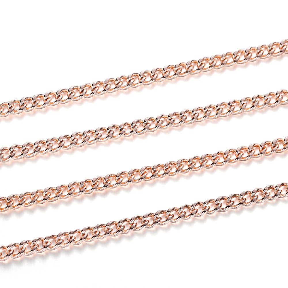Chaînes de collier plaquées or/Bronze, 5 m/lot, pour la fabrication de bijoux, matériaux faits à la main, fournitures de chaîne de collier à faire soi-même: S / green