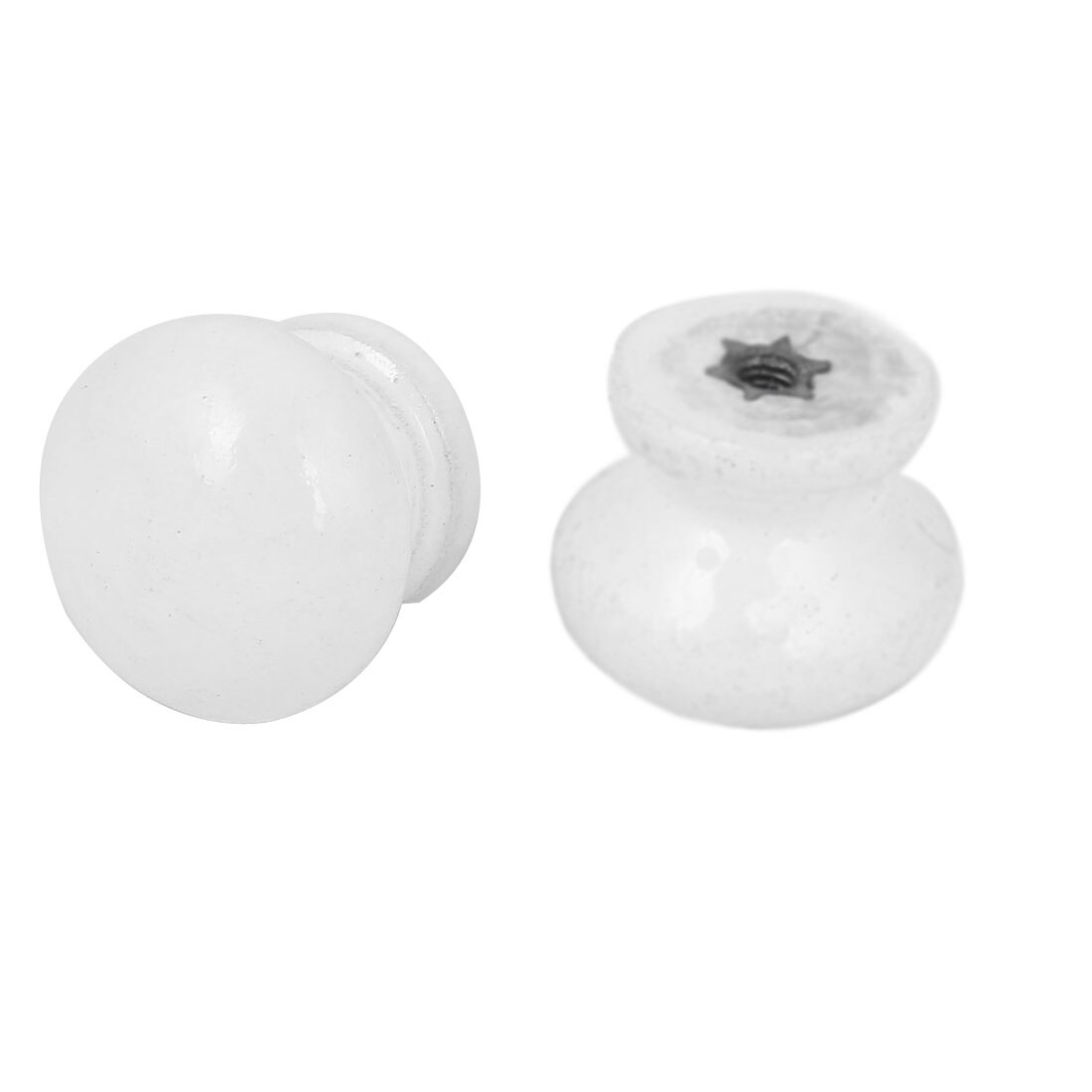 Uxcell forboret tre dør skuff skap knotter håndtak 24 x 21mm hvite 25 stk