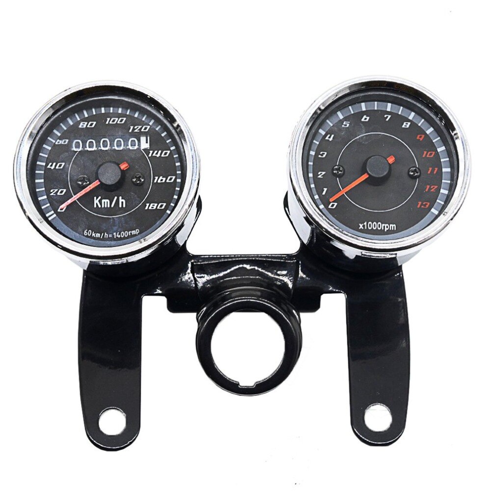 Snelheidsmeter Combinatie 12V 0-180 Km/h Led Universele Motorfiets Tours Toerenteller Gauge Met Stand