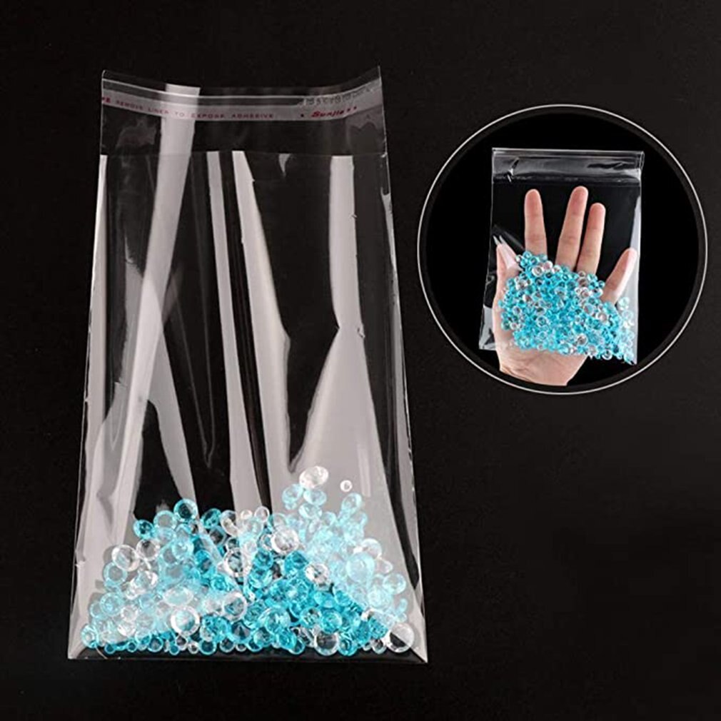 100pcs Transparent Self-adhesive Small Cello Self Sealing Bags package Thick Clear Cellophane OPP Plastic poly Bags