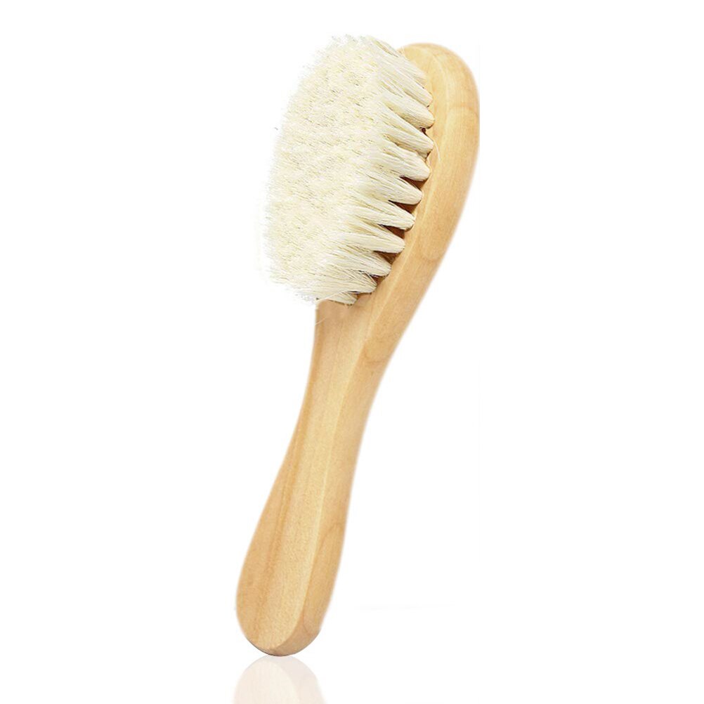 Naturligt trähandtag mjukpress babyhårborste och supermjukt gethår lämpligt för nyfödda och barns naturliga trä  #20: Default Title