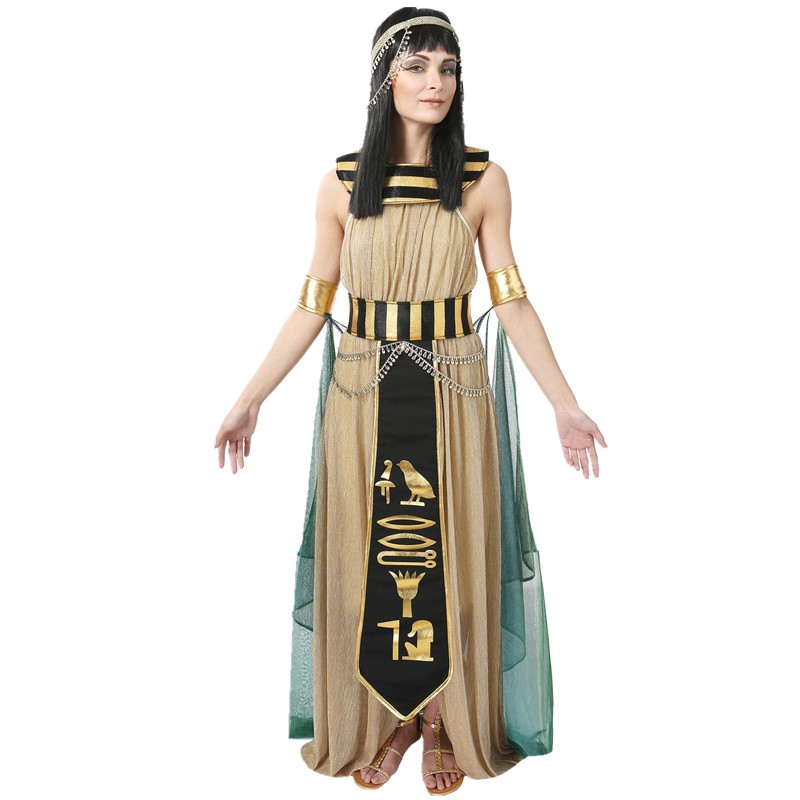 Adult Ancient Egypt Egyptian Pharaoh King Empress Cleopatra Queen Costume Halloween Party Medieval Couples Cosplay Dress: Dress / M