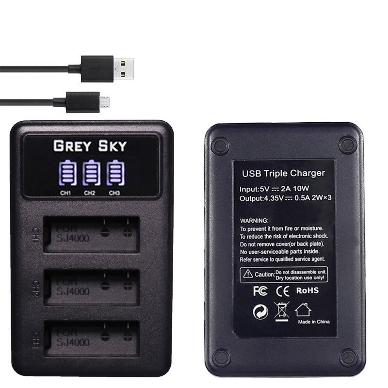 6x batería sj4000 con funda + Paquete de batería sj 4000 para EKEN H9 H9R H8PRO H8R sjcam SJ4000 M10 accesorios de Cámara de Acción