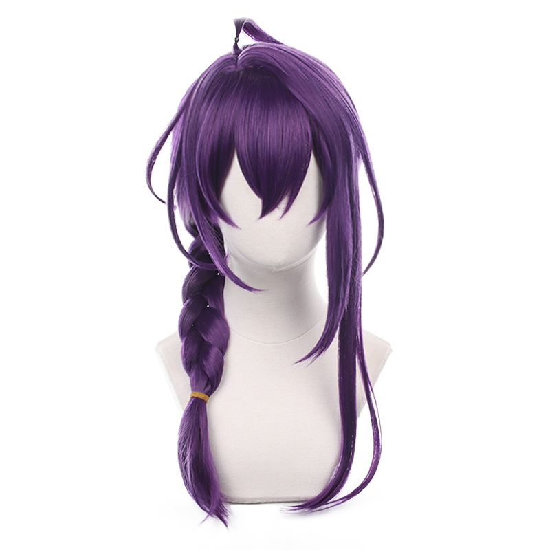 ES Ayase Mayoi Cosplay Wig 65cm Long Purple Braided Wigs Heat Resistant Synthetic Hair Halloween Wigs