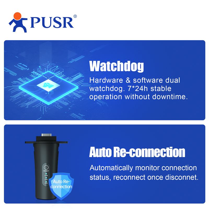 PUSR WiFi Solar Data Stick mit DB9-Anschluss Plug-and-Play IP65 Wasserdichter Solarwechselrichter TCP/UDP/HTTP-Protokoll USR-S100-WA12