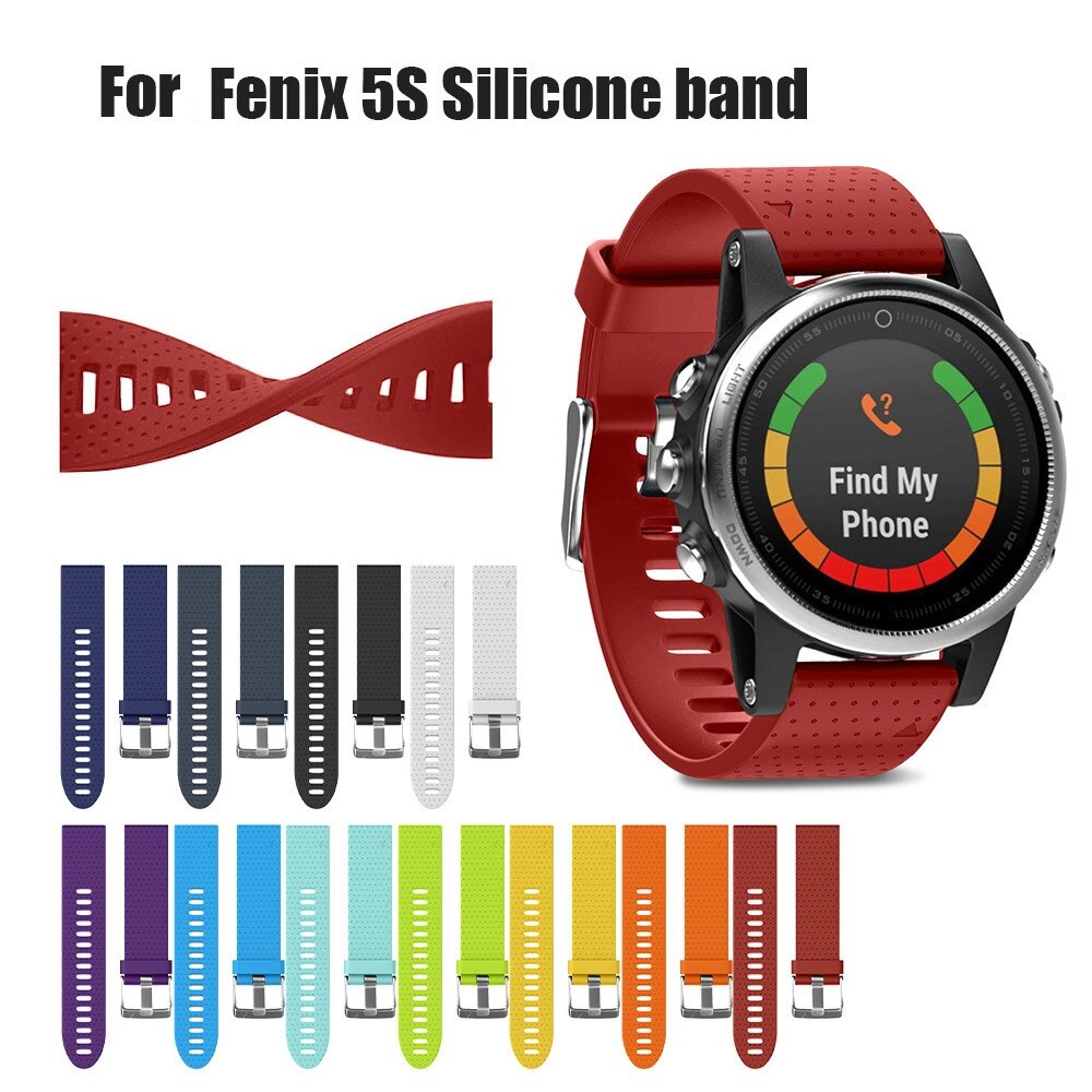 Anbest 20Mm Breedte Vervanging Siliconen Horlogeband Voor Fenix 5S Horloge Band Fit Polsband Voor Fenix 6S/6S Pro/5S Plus Riem
