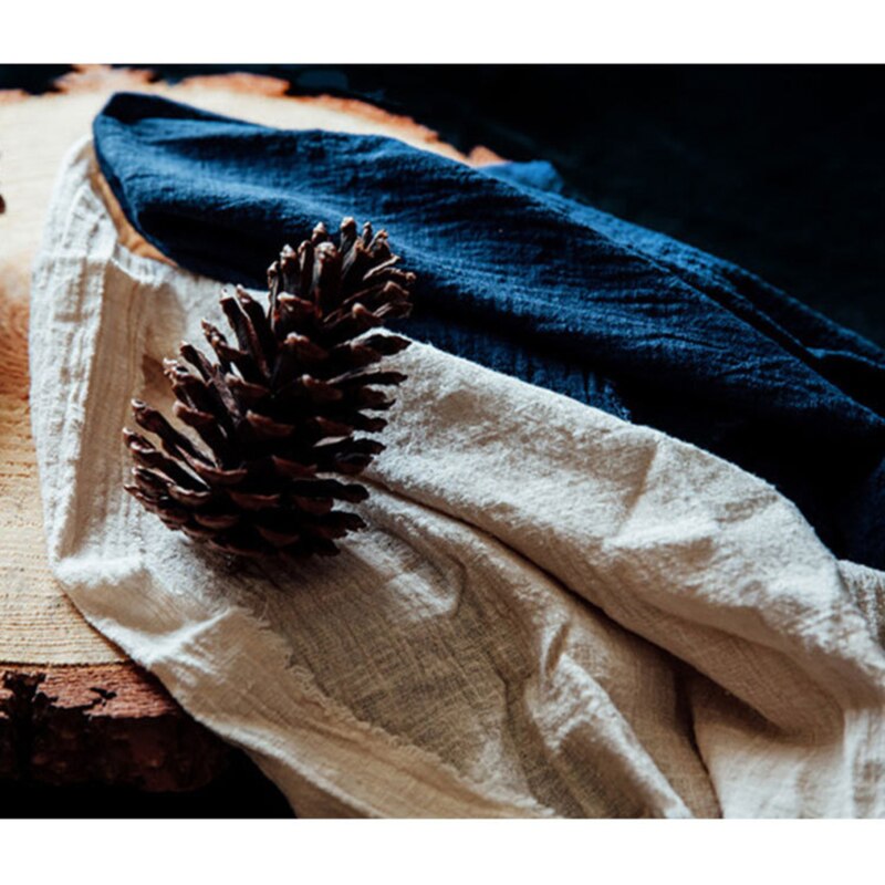 Serviettes De Table Dessert Serviette en lin De coton couleur unie Simple Style japonais Serviette De Table Tissu Table décorative