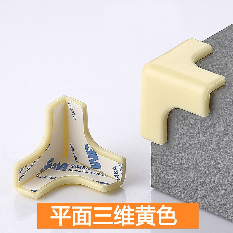 10pcs/lot Rubber Transparent L Shape Baby Safety Silicone Corner Protector Kids Soft Clear Table Desk Edge Corner Guards: yellow