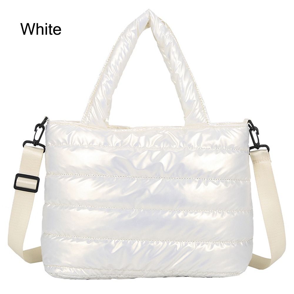 Puffer-taske til kvinder, quiltet, puffy håndtaske, letvægts, polstret skuldertaske med dunpolstring, crossbody-håndtaske med dunpolstring
