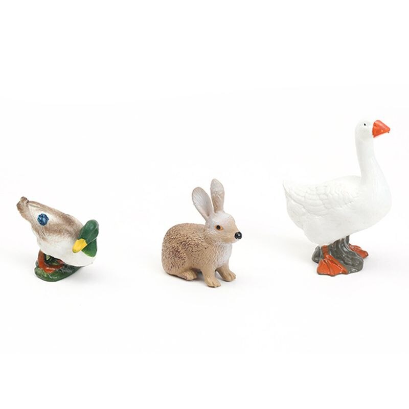 Simulation Parent-child Animal Model Toys Set Realistic Dog Duck Chick Horse Sheep Children Educational Prop Scene Decoration: Type C