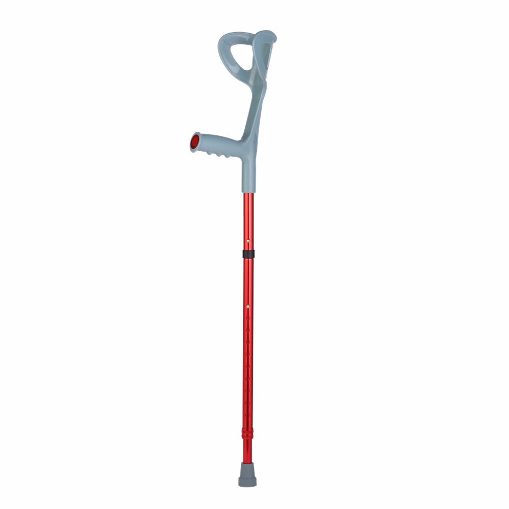 Lightweight Foldable Forearm Crutch, Aluminum Walking Stick,Height Adjustable, Ergonomic Handle with Comfortable Grip 2ZG-0IGM: Red