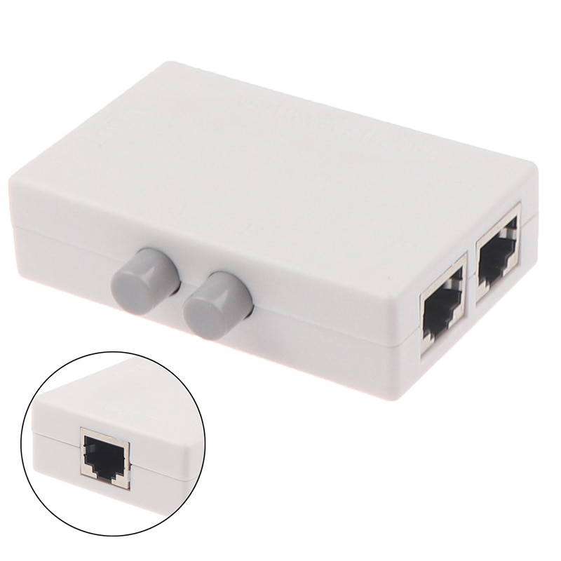 Mini 2 Port RJ45 RJ-45 Netwerk Switch Ethernet Netwerk Box Switcher Dual 2 Way Port Handmatige Sharing Switch Adapter Hub