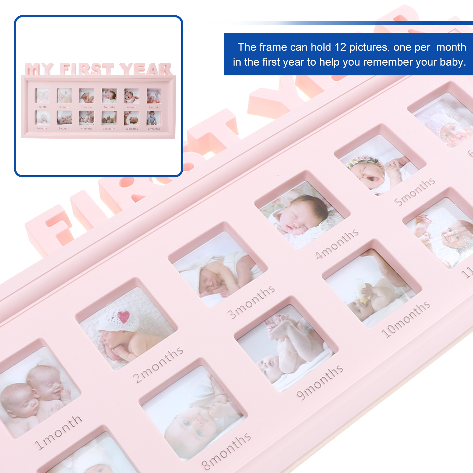 Baby First Year Picture Frame 12 Month Milestone Photo Frame Baby Shower