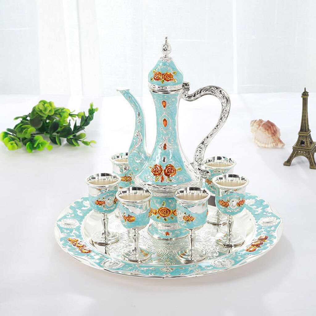 Wijn Set Drank Lade Europese Liquor Wijn Set Collectible Elegante Wijn Fles Plaat Drinkware Home Decor Huwelijkscadeau: Rose Silver Orange