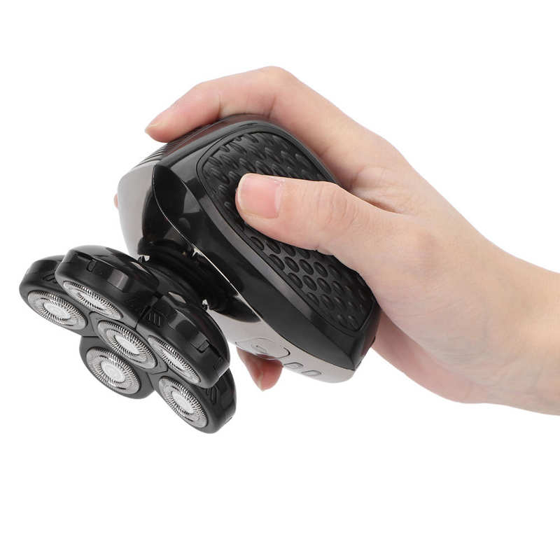 Elektrische Hoofd Scheerapparaat Usb Opladen Scheerapparaat Grooming Kit Reiniging Borstel Batterij-indicator Licht Ergonomisch Met 6 Roterende Messen