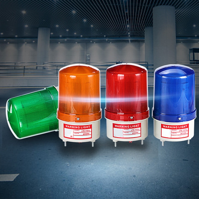 DC 12V 24V 48V LED-1101J Red Yellow Green Blue Warning Light Lamp Siren Sound And Rotating Industrial Warning With Buzzer