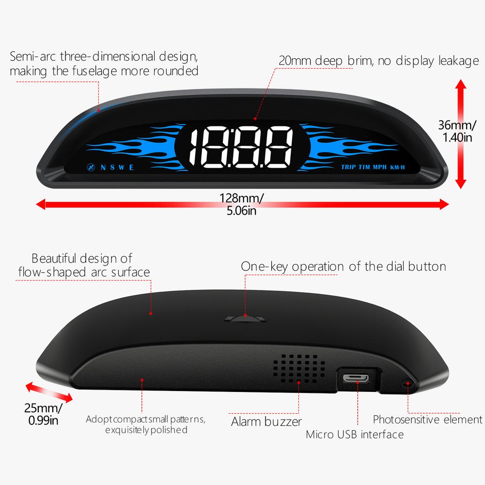 Universal Car Hud Hd Head-up Display G2 Digital Gps Speedometer Direction Navigation Device