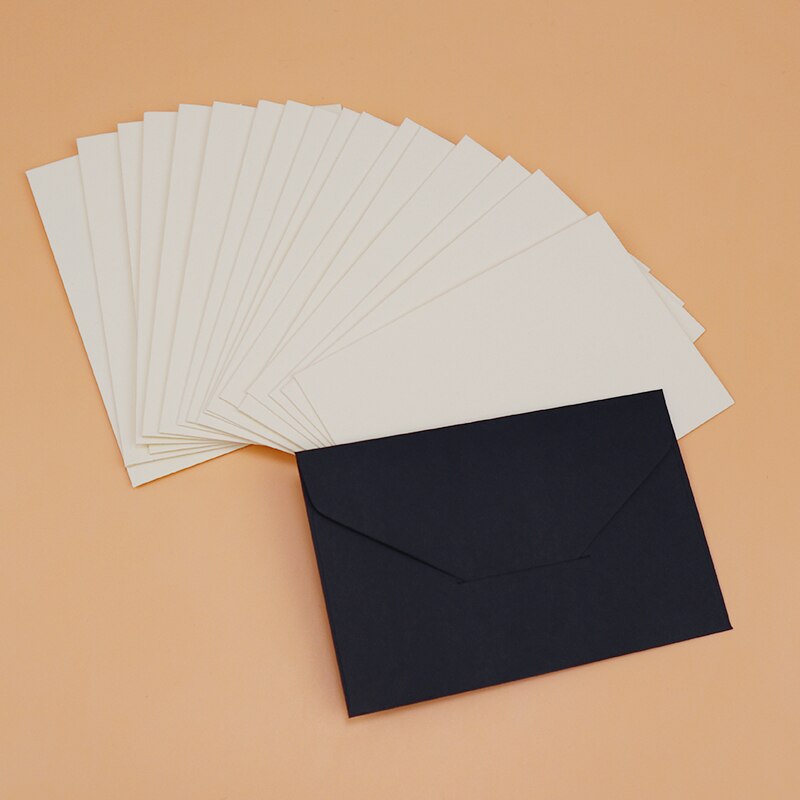 40PCS Classical White Black Kraft Blank Mini Paper Window Envelopes Wedding Invitation Envelope Envelope