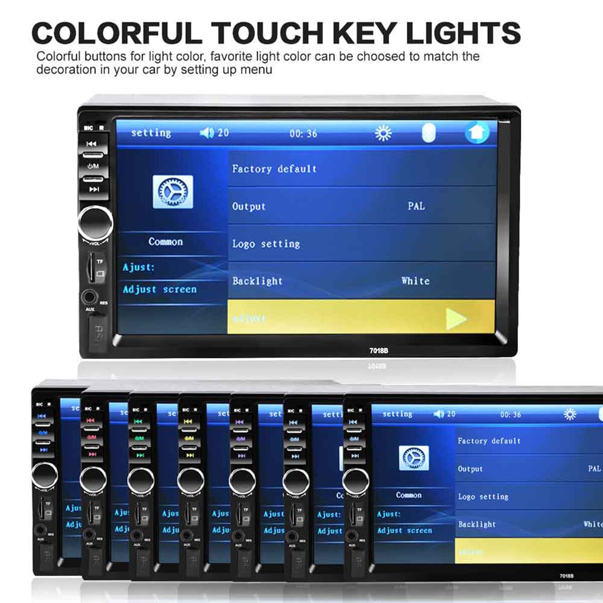 7018B-REPRODUCTOR DE Audio estéreo Universal para coche, 7 pulgadas, 2 DIN, pantalla táctil, vídeo, MP5, TF, SD, MMC, USB, Radio FM, manos libres, llamada