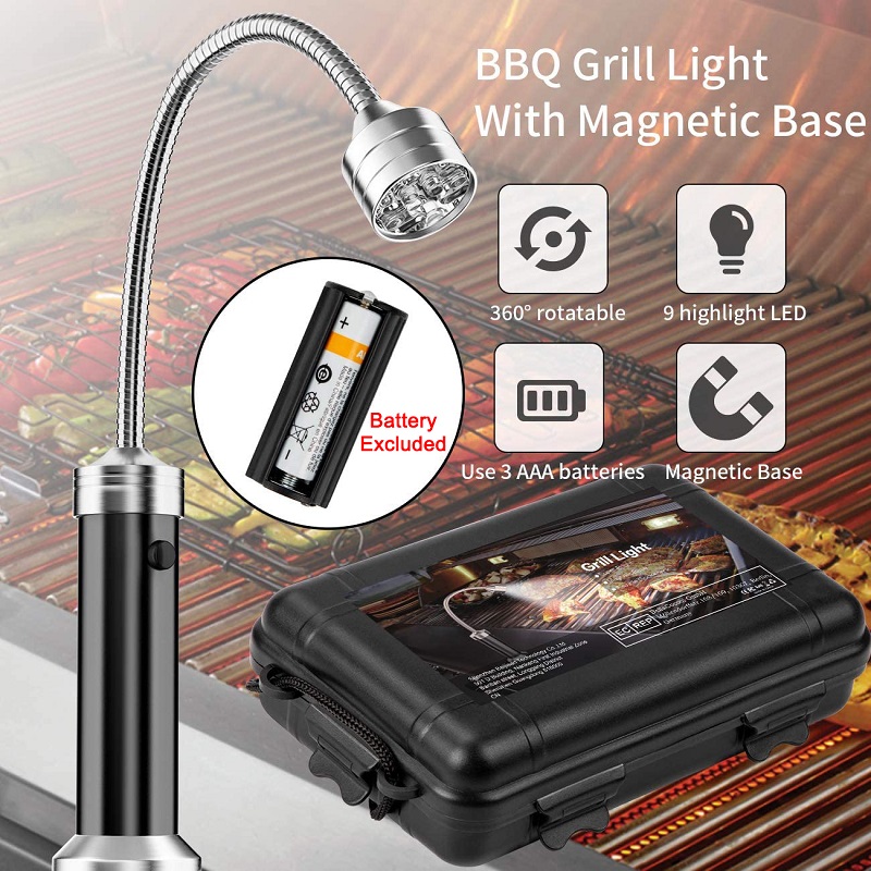 Bbq Barbecue Grill Licht Led Magnetische Base Super-Heldere Led Bbq Verlichting 360 Graden Verstelbare Flex Grills Accessoires Leds lamp