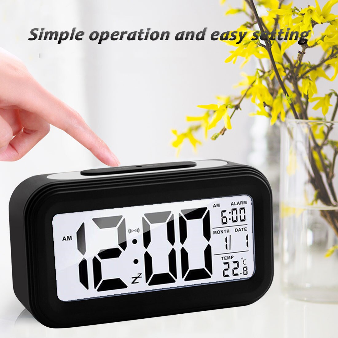 Led Digitale Wekker Smart Mute Backlight Elektronische Klok Temperatuur Kalender Snooze Functie Wekker