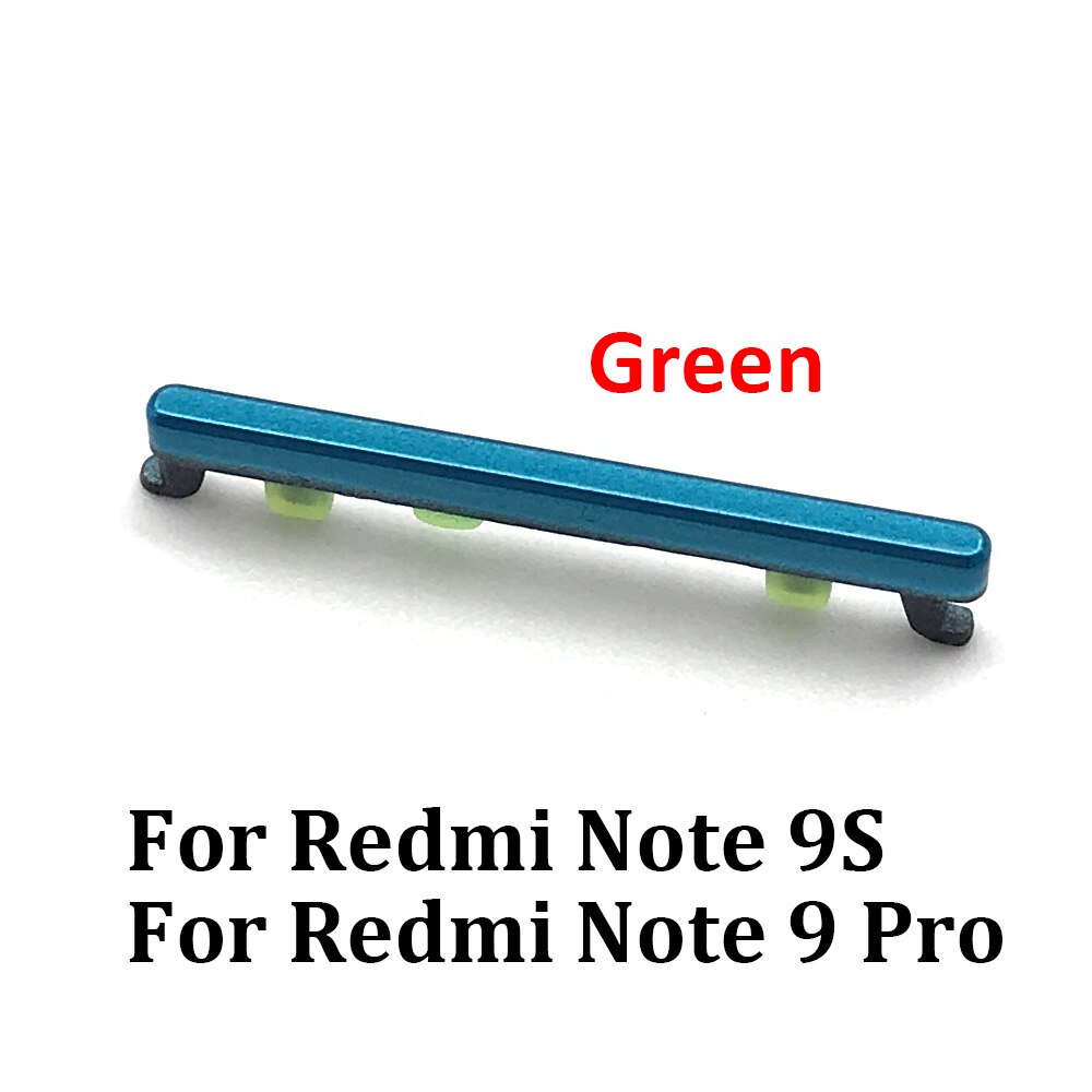 Touche d&#39;alimentation latérale et bouton de Volume de remplacement, pour Xiaomi Redmi Note 9S 9 Pro Note 10 Pro: Note 9S 9 Pro Green