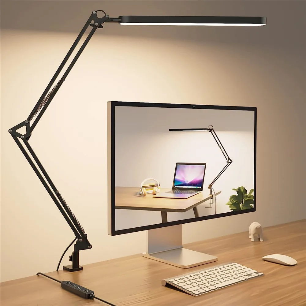 Study LED Table Lamp with Clamp School Computer Desk Lamps Folding Office Light 10 Brightness Dimmable