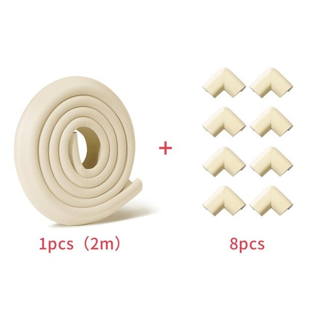 Baby Safety Corner Protector Children Protection Furniture Corner Angle Protection Child Safety Table safety corner: 2M Creamy-whiteX8